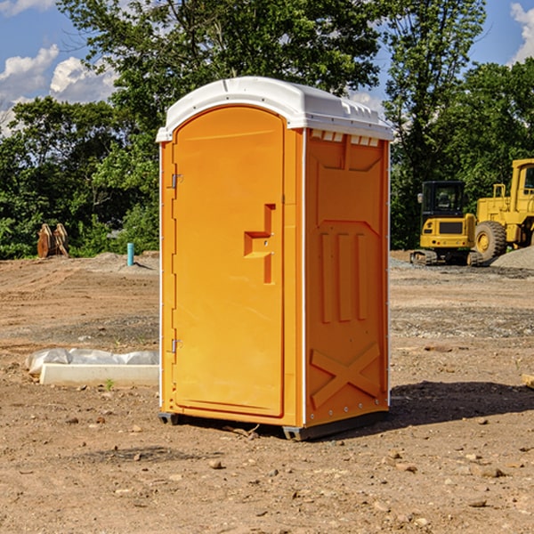 how often are the portable restrooms cleaned and serviced during a rental period in Gladys